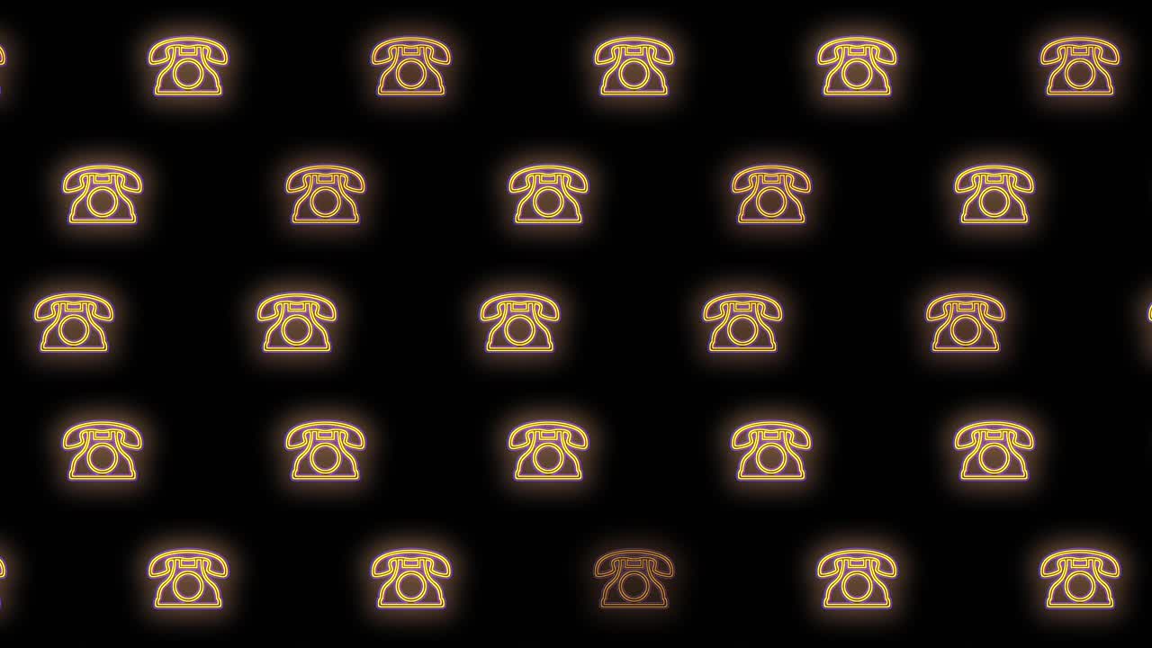 patrón de teléfono retro pulsante con luz de neón en estilo casino