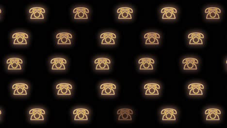 pulsing retro telephone pattern with neon light in casino style