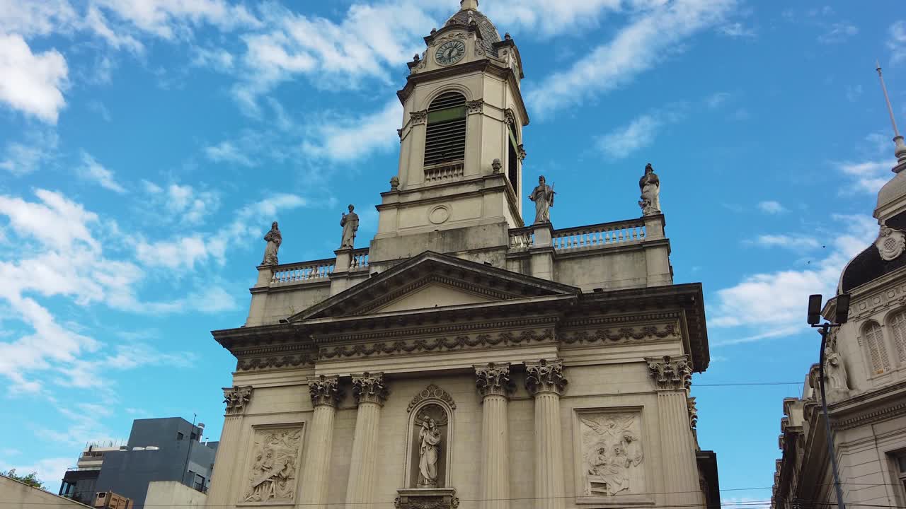 Low angle view San Jose de Flores Basilica, Pope Francis home in Buenos Aires City Argentina