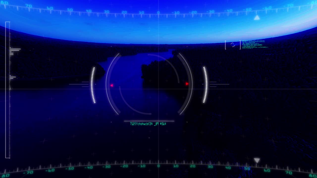 tomada aérea de 4k sobre el río con objetivo animado