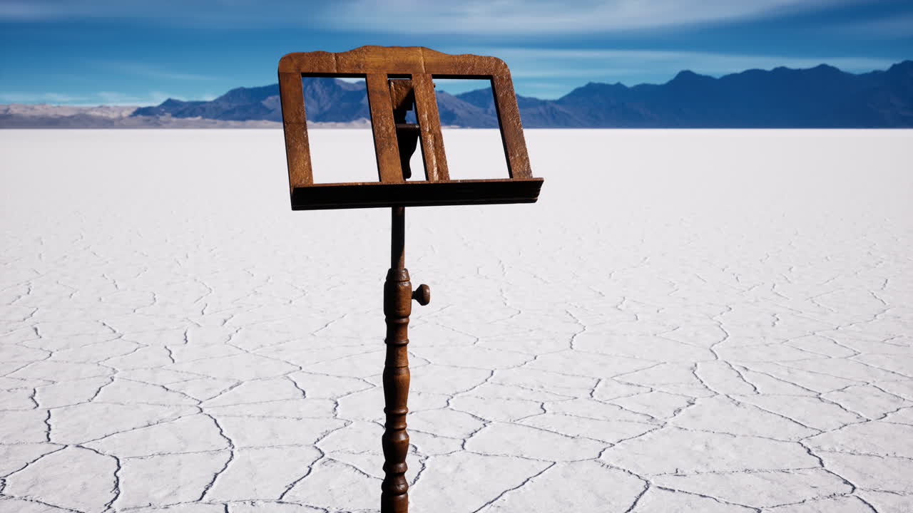 ⁇ 은 음악 스탠드는  ⁇  소금 사막에 있습니다.