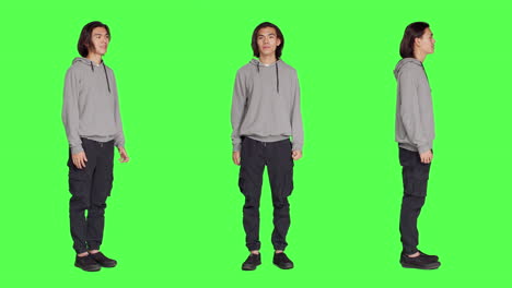 asian proud person standing in studio