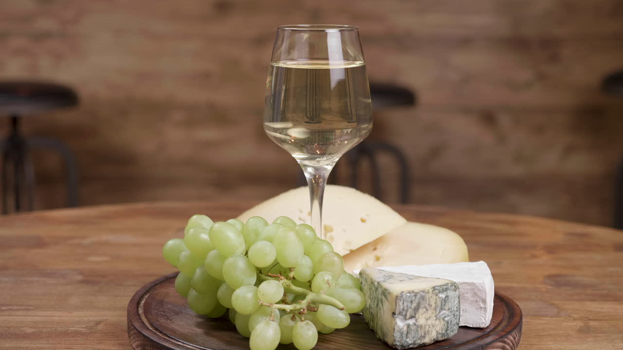 Wine, Grapes, and Cheese Still Life