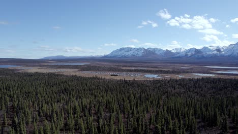 4k 30fps aerial video on the road from tok, alaska