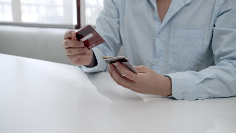 a user engages in online shopping capturing the ease of digital transactions from a cozy workspace.