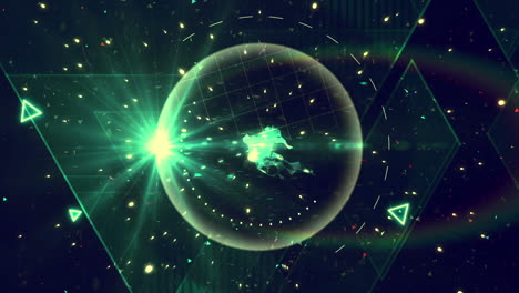 viajes espaciales con geometría y luces