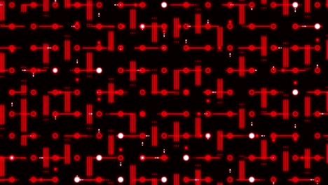 fondo de matriz de cuadrícula abstracta con símbolos alienígenas animación de bucle de concepto