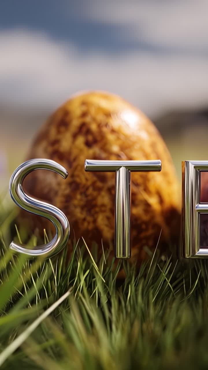 Aesthetic Close-Up of Two Colorful Eggs Nestled in Lush Grass, Showcasing Unique Textures and Reflection, Perfect for Celebrating Nature's Beauty
