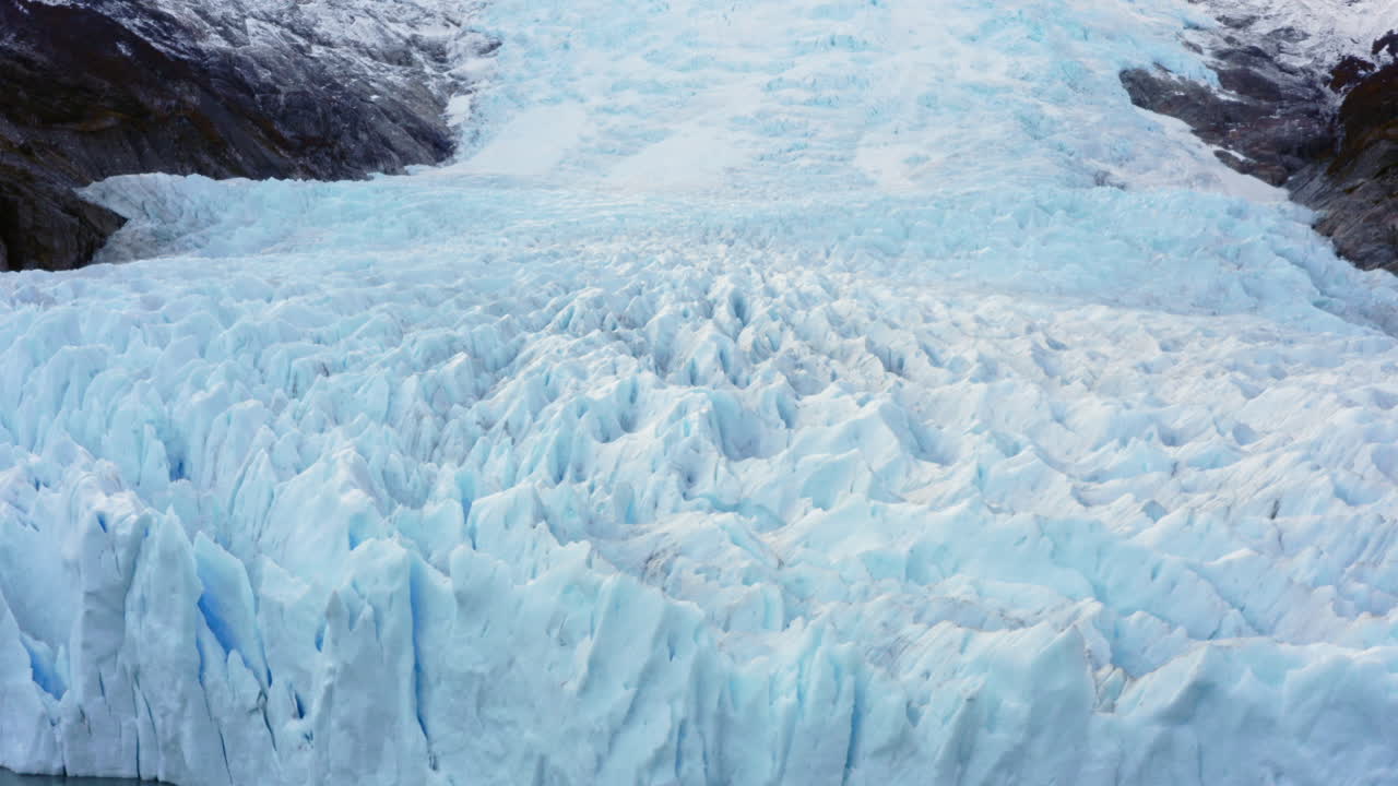 Breathtaking View Of Beagle Channel's Glacier Alley Of The Chilean Fjords, South America. Aerial Drone Shot