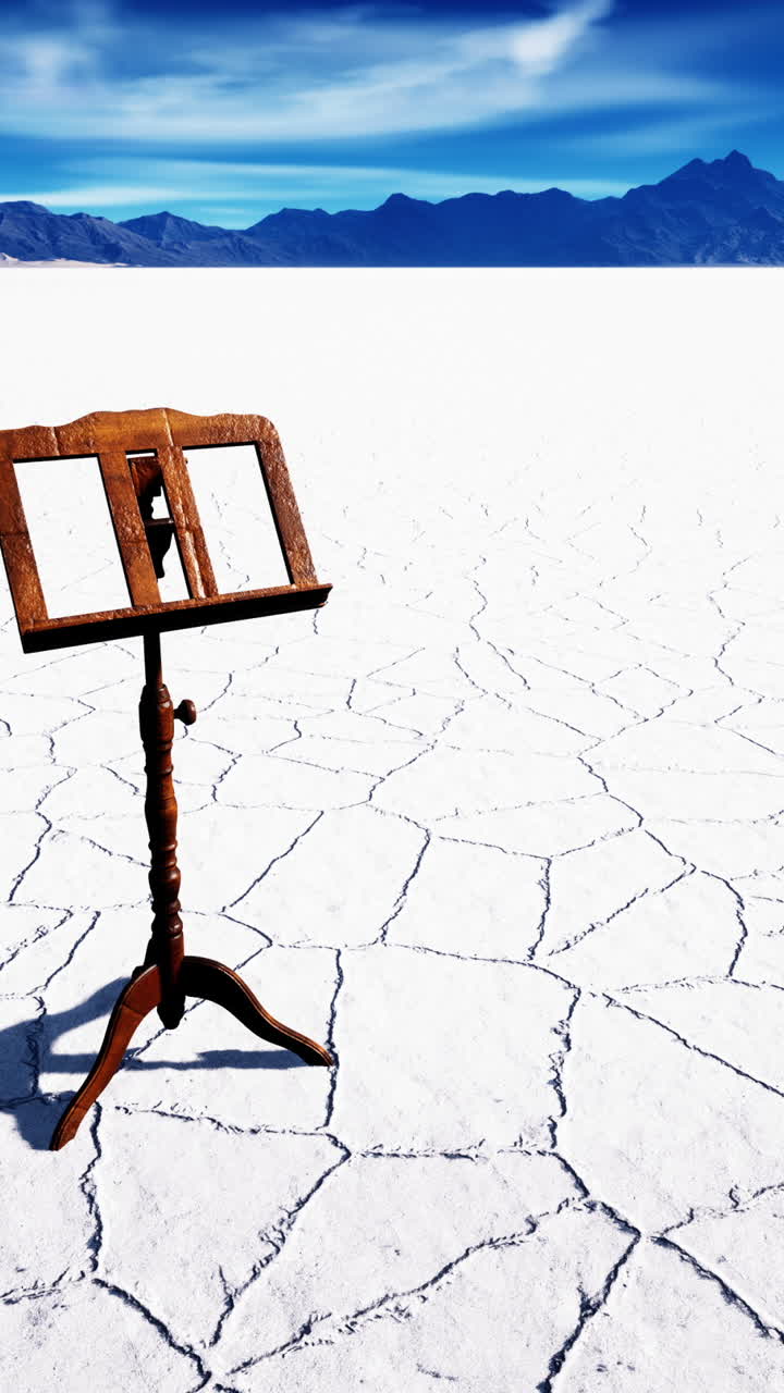 소금 평평한 사막에 있는 음악