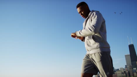 african american male doing running workout for fitness