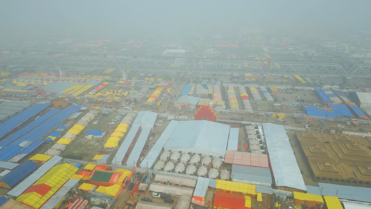 Aerial View of Maha Kumbh Mela, Aerial View of Mahakumbh 2025 Prayagraj