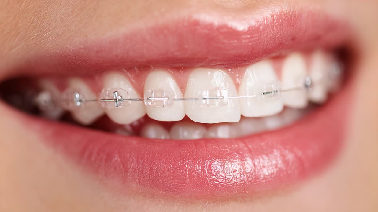 A Close-Up Look at Beautiful Smiles: The Transformation Journey of Teeth Braces with a Radiant Smile and Healthy Gums Captured in This Visual Transition