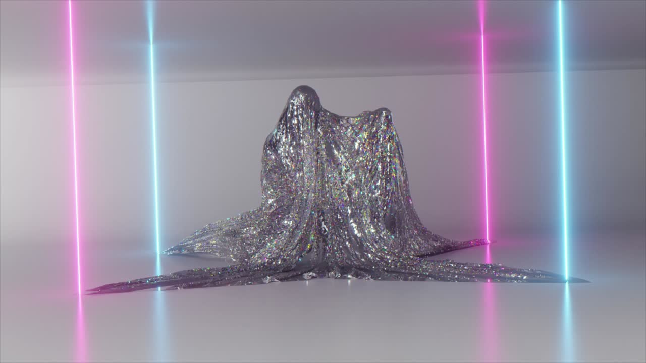 танцевальная и развлекательная концепция. алмазное одеяло танцует. призрак 3d-анимация беспрепятственной петли