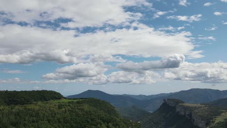 aerial time lapse in a mountain range in catalonia