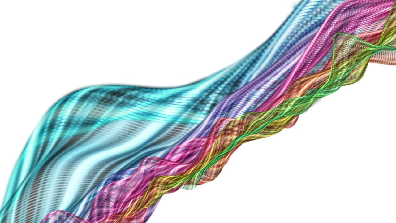 천천히 움직이는 입자 파동 물체와 함께 환상적인 애니메이션, 4096x2304 루프 4k