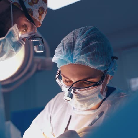 doctor during surgery in operating room