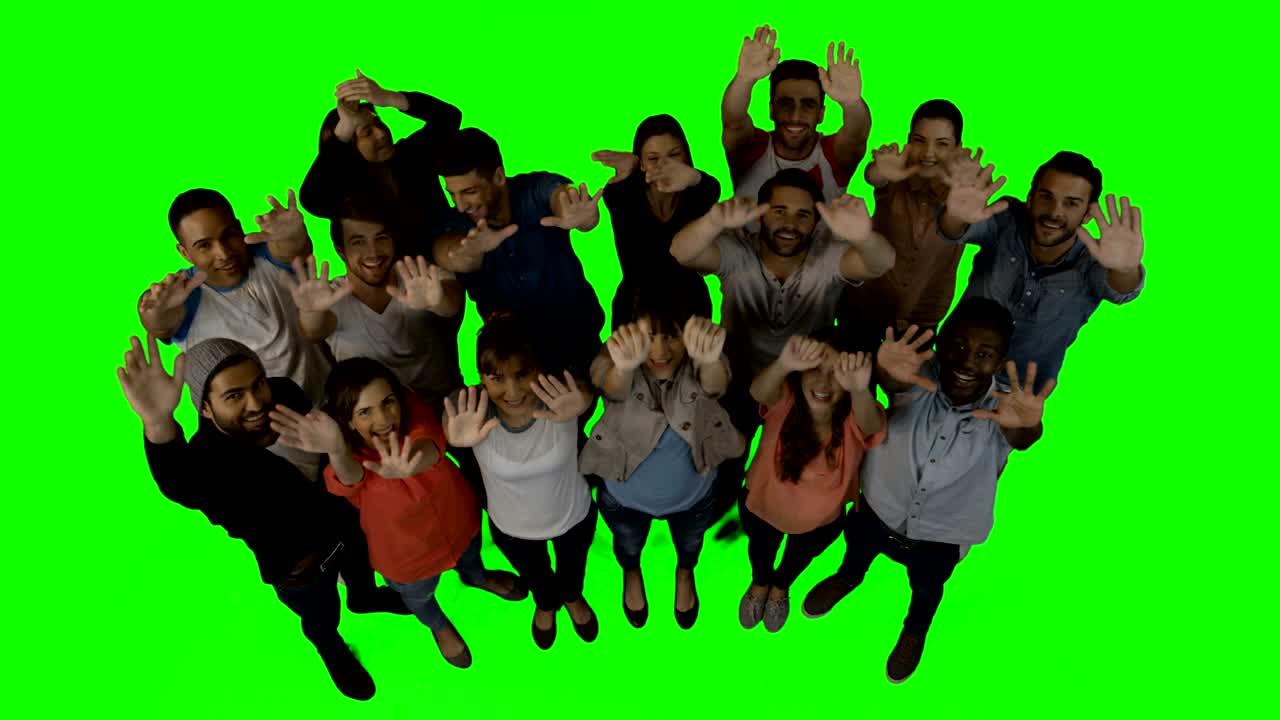 vista aérea de los ejecutivos entusiasmados