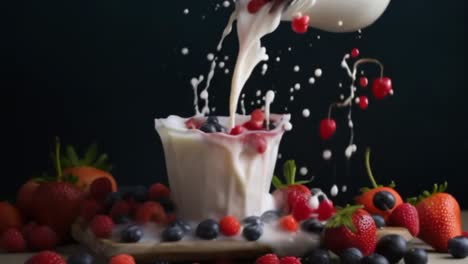 Milch-Spritzt-Auf-Frisch-Gepflückte-Beeren