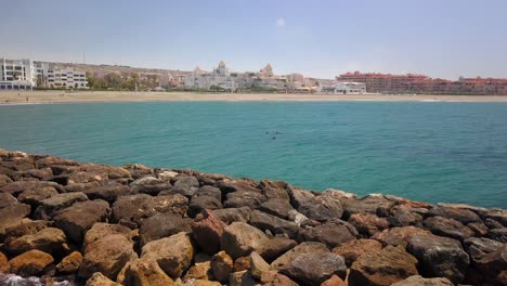 The-town-of-Almerimar-in-Almeria-during-a-sunny-summer-day