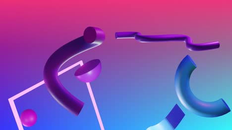 Animation-of-abstract-3d-shapes-over-pink-and-blue-background