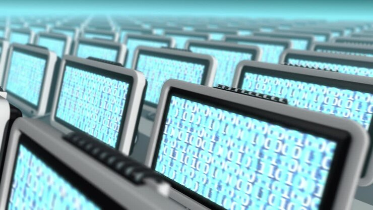 Endless Computer Screens with Binary Code
