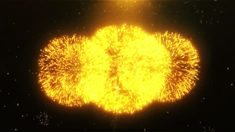 happy diwali greeting with fireworks and diyas