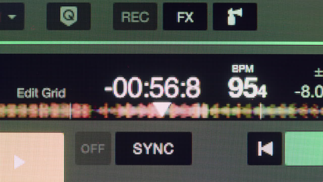 DJ with headphones and sunglasses playing music on festival in night club. Techno musician performing at nightclub for concert crowd of people, city bar.