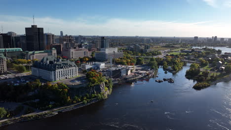 ottawa downtown aerial ottawa river autumn month