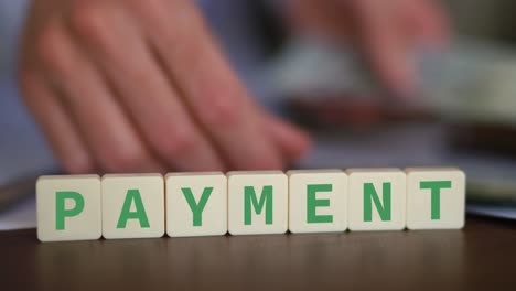 concept of making a payment with cash