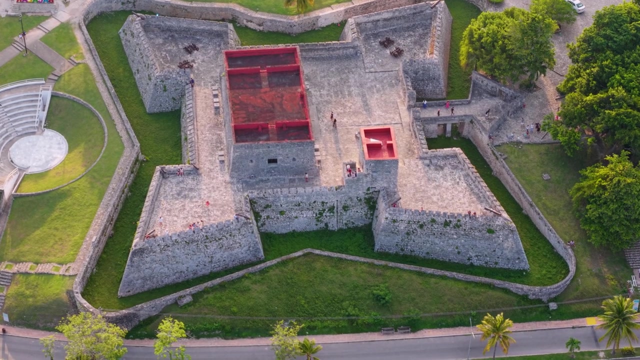 Storico Forte San Felipe ripreso dall'alto a Bacalar.