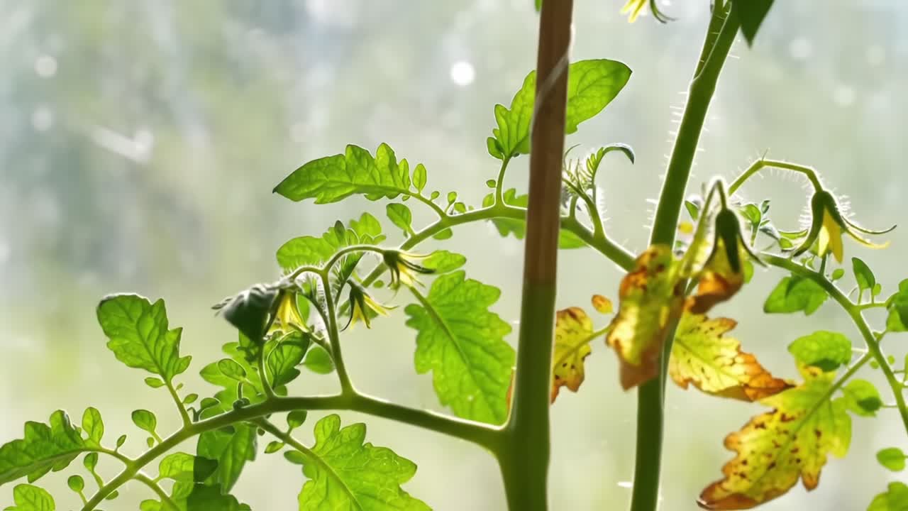 Captivating Growth of Tomato Plant Showcasing Lush Green Foliage and Emerging Fruits in Natural Light: A Study of Nature's Beauty and Plant Development