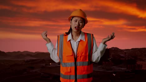 trabajador de la construcción molesto
