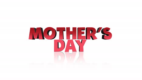 cartoon red mothers day text on white gradient