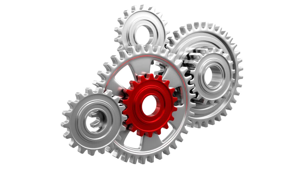 기어와 함께 산업용 비디오 배경 3d 애니메이션