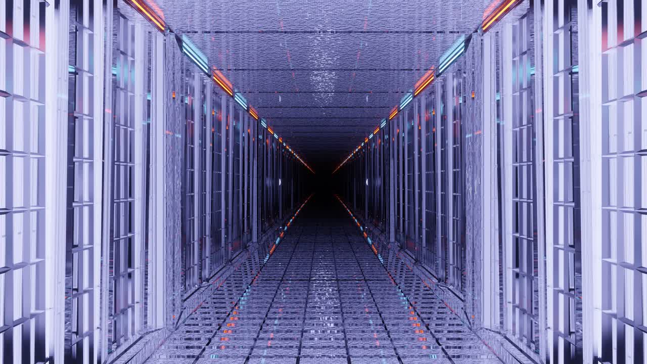 moviéndose a través de un corredor cuadrado hacia un agujero negro