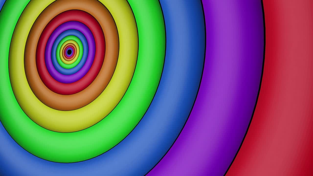 animación de círculos de arco iris que se mueven en un bucle sin costuras