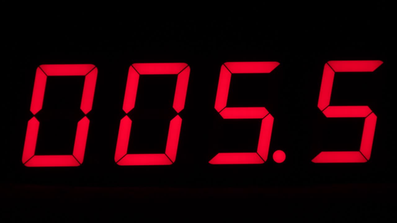 Digital Watch Chronometer Stopwatch Countdown time lapse video 4K