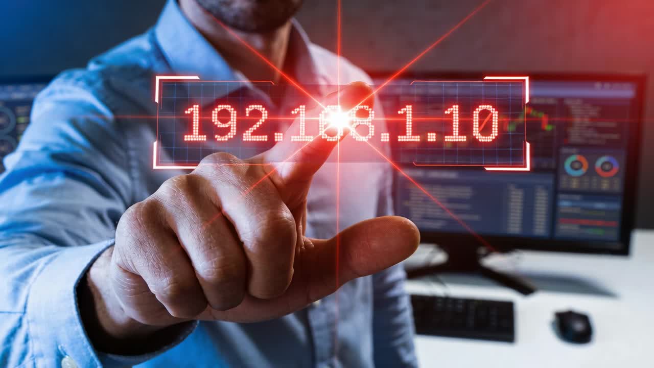 IT pro touching red HUD IP 192