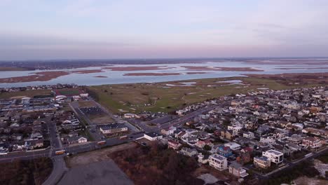 Sonnenuntergang-Luftbild-Von-Lido-Beach-Wohngebiet-In-Long-Island-New-York