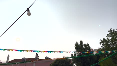 thematic decorations with airplanes flying in the background sky