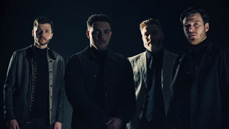 stylish men group portraits