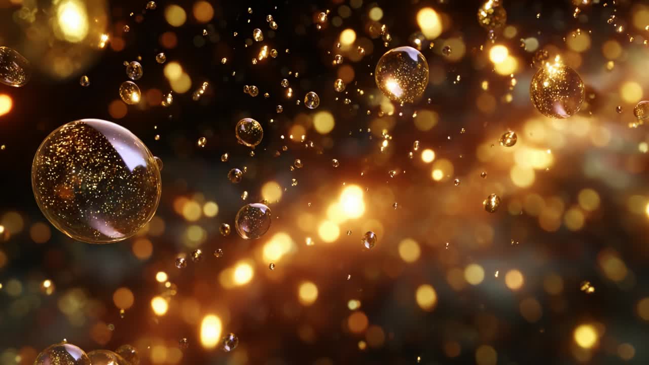 Captivating Dance of Glimmering Bubbles and Radiant Light: A Mesmerizing Visual Journey Through Sparkling Orbs and Enchanting Colors, Creating a Dreamlike Experience in an Ethereal Realm of Wonder