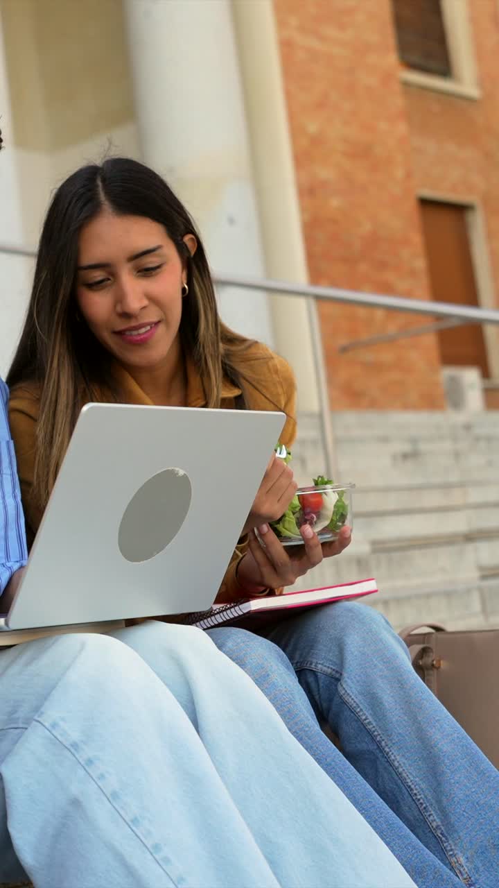Students Studying Together on Campus