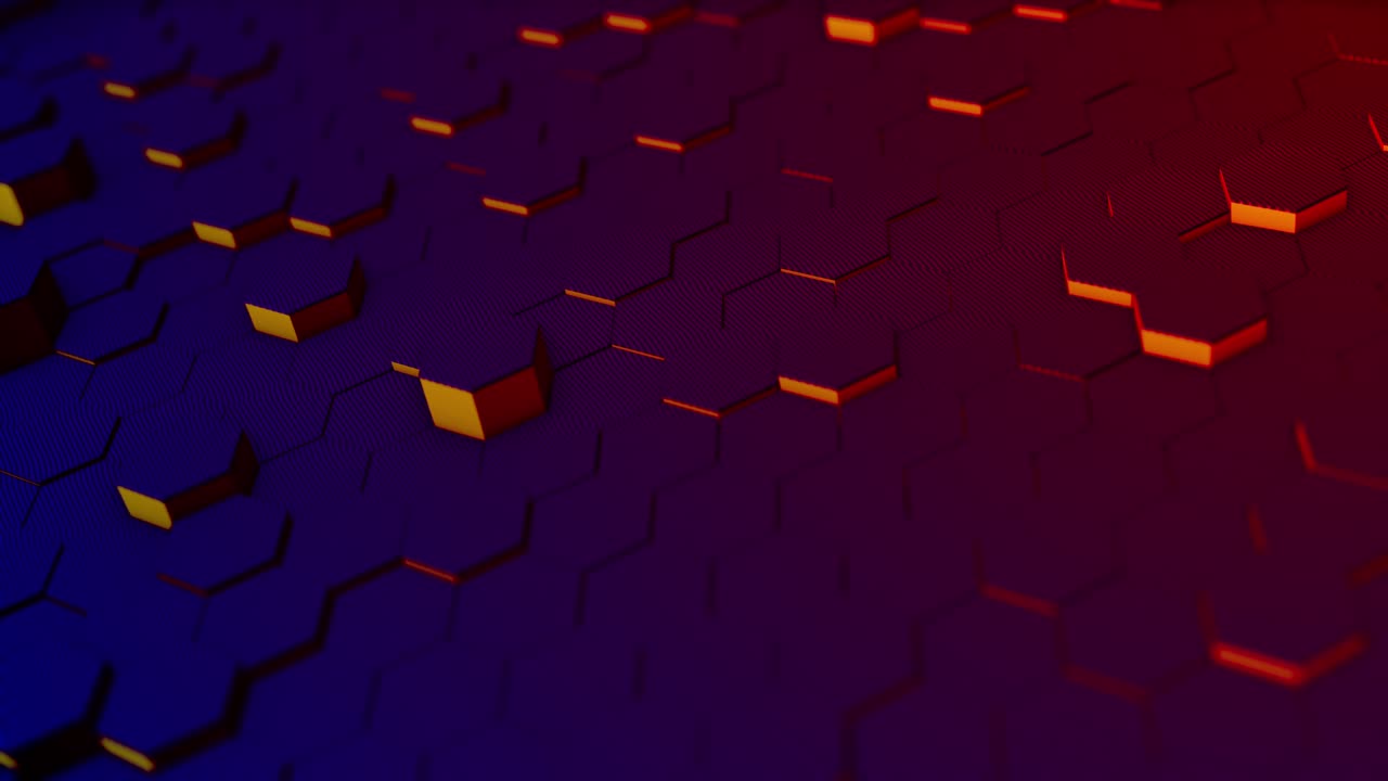 Abstract hexagon animation multicolor pattern 4K smooth concept