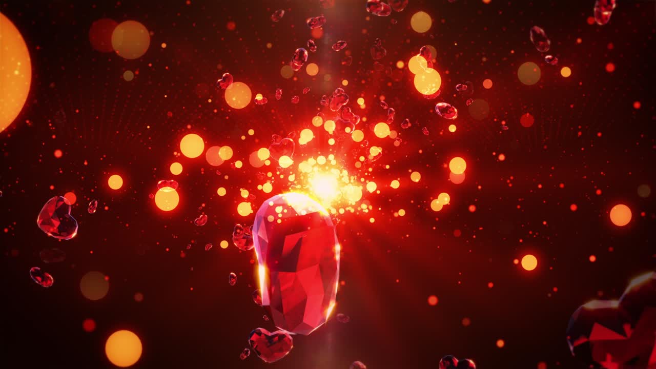 다이아몬드 심장 루프 애니메이션 배경