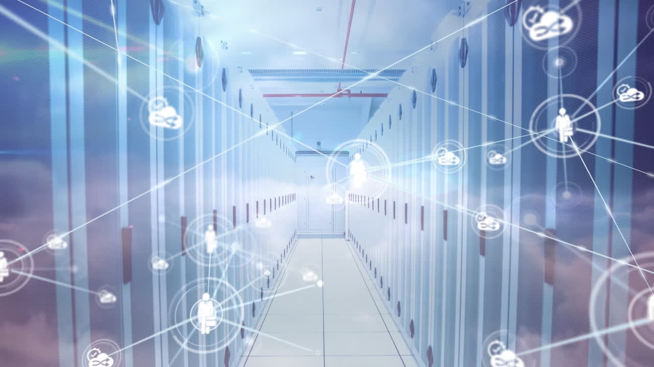 서버  ⁇ 을 통한 연결 네트워크의 애니메이션