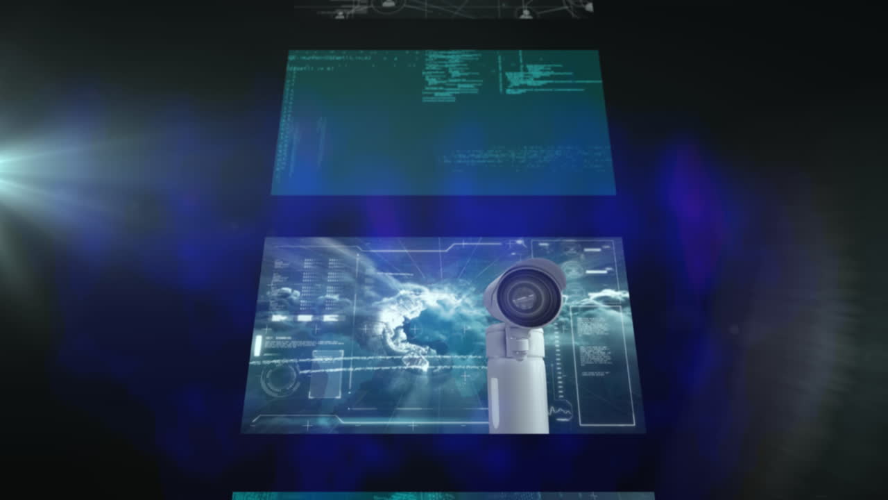 animación del procesamiento de datos en pantallas