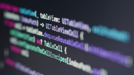 computer code on screen