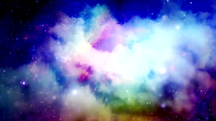 Flying through stellar nebulae and cosmic dust, clusters of cosmic gas and a constellations in deep space. Elements of this video furnished by NASA